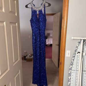 Blue Sequin Formal Dress